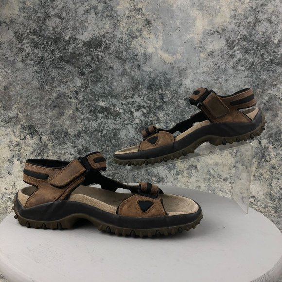 GH Bass & Co Men's Size 11M Northview Brown Leather Open Toe Hook & Loop Sandals - Picture 9 of 13